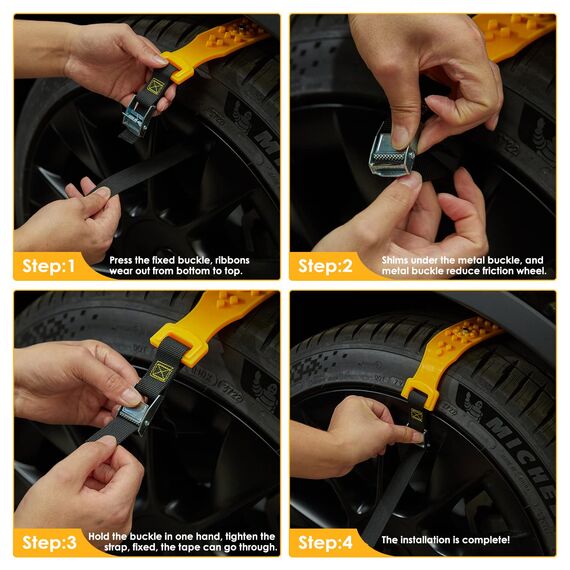 DEDC Schneeketten , 10-Stück Universal Schneeketten für Reifenbreite 165 - 285mm,Anfahrhilfe Anti-Rutsch Ketten, Notfallzugketten für die meisten PKW/SUV/LKW 10 PC