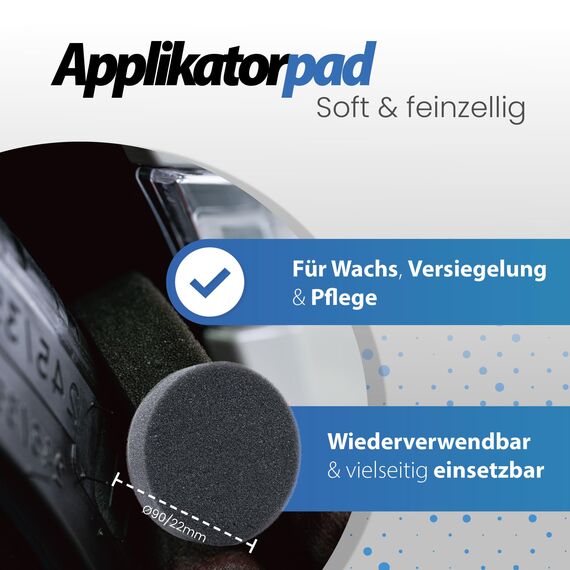 detailmate Reifen- und Kunststoffpflege Bundle Basis | Soft99 Tire Black Wax 170g + 2X Applikatorpad + 1x Mikrofaser Poliertuch 550GSM | Reifenwachs mit Färbungseffekt