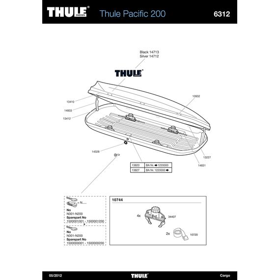 Thule Dachbox Pacific 200, Anthrazit - M - 410 Liter, 631215
