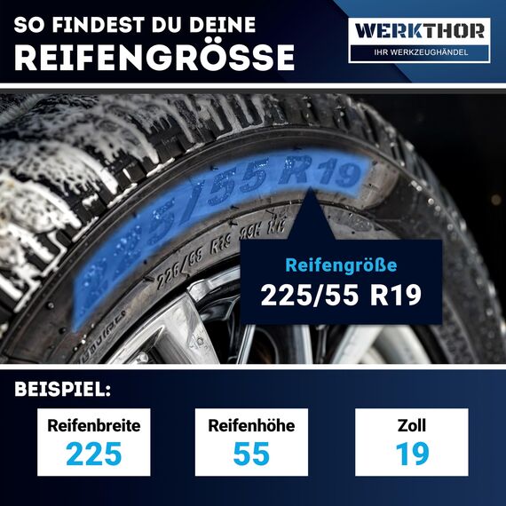 WERKTHOR 2x Schneeketten – Zugelassen für PKW – Optimaler Grip & Einfache Montage – Aus robustem Stahl – Für verschiedene Reifengrößen – EU-weit zugelassen [EN 16662-1] – inkl. Tasche