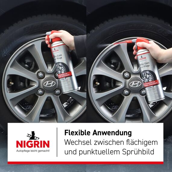 Nigrin Performance Reifen-Glanz und –Pflege, 500 ml, schützt Autoreifen vor UV-Strahlen, Schmutz und Salz (Packung mit 2)