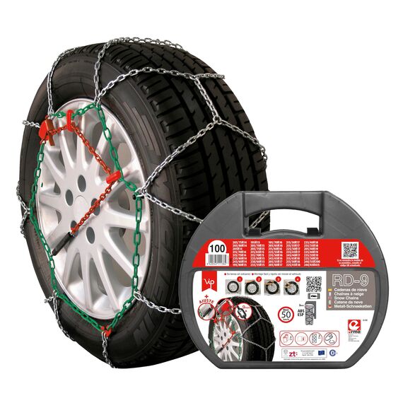 RD9 Schneeketten aus Metall, RD9 mm, Größe Nr. 100