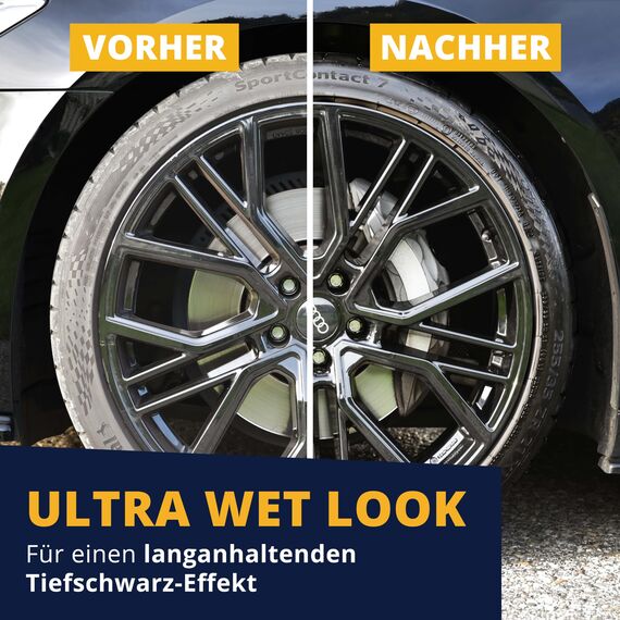 LICARGO Premium Reifenglanz Gel (500ml) - Tiefschwarze Reifen Dank Intensiver Reifenpflege - Reifen Glanz schützt Gummi & Reifen - lösemittelfreies Reifenglanzspray auf Wasserbasis