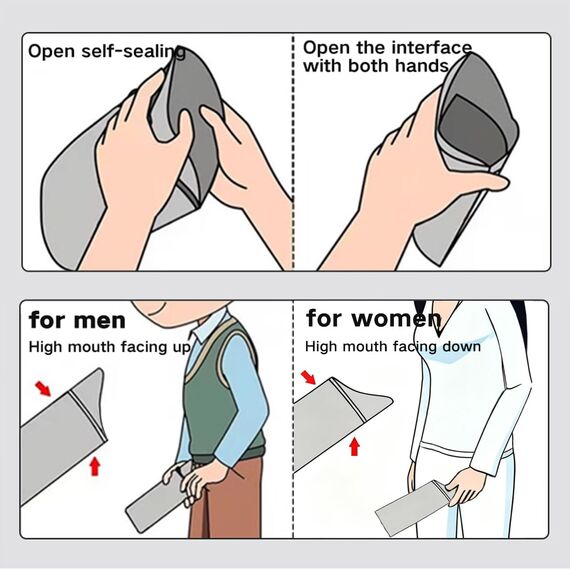 2XK-NOV Einweg Urinbeutel für Unterwegs Frauen - Nottoilette für das Auto, Mobile Mini Toilette Camping Beutel, Reisetoilette, Pinkelflasche für Manner, Notfall Urinal, Urinflasche (24 Stück-900ml)