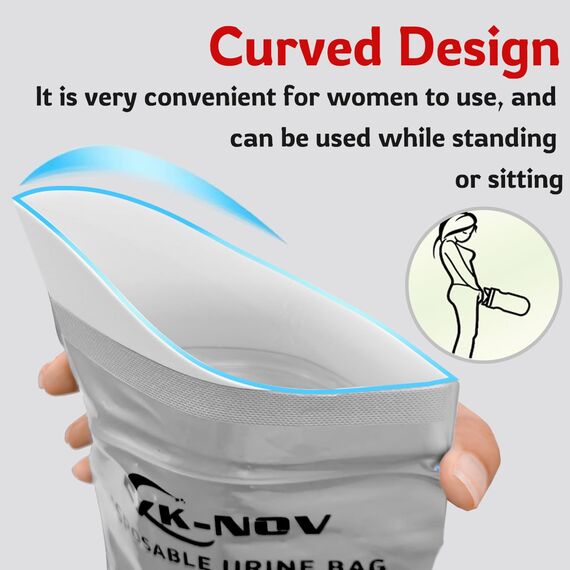 2XK-NOV Einweg Urinbeutel für Unterwegs Frauen - Nottoilette für das Auto, Mobile Mini Toilette Camping Beutel, Reisetoilette, Pinkelflasche für Manner, Notfall Urinal, Urinflasche (24 Stück-900ml)