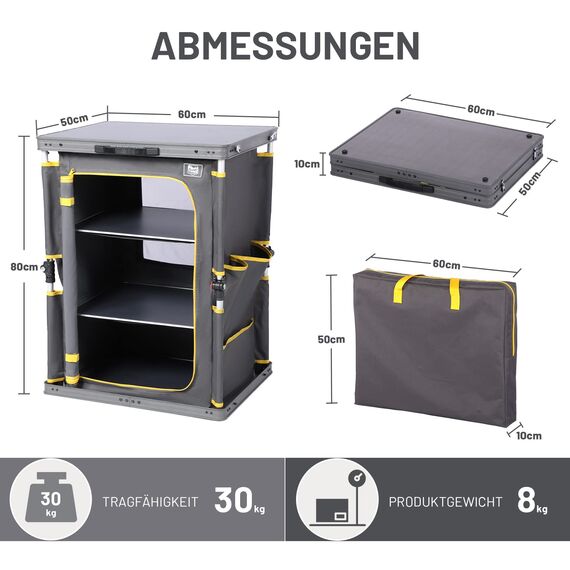 TIMBER RIDGE Campingschrank faltbar Campingküche klappbar Auto Faltschrank Küchenbox Klappschrank All-in-one tragbar mit Tragetasche