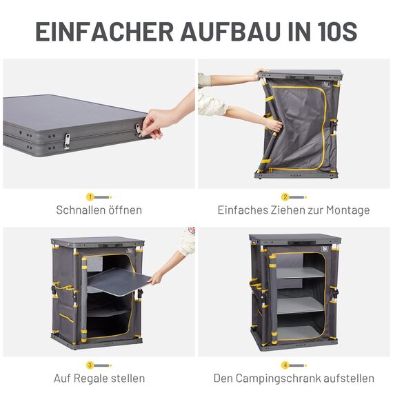 TIMBER RIDGE Campingschrank faltbar Campingküche klappbar Auto Faltschrank Küchenbox Klappschrank All-in-one tragbar mit Tragetasche