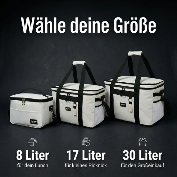 five dots Kühltasche faltbar 20l +24h Kühlung zum Einkaufen ideal für Auto & Arbeit - Isoliertasche Thermotasche Lunchbag & Picknicktasche - Kühltasche groß - Lunchtasche Herren - Lunch Bag
