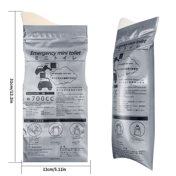 lzijun 10 Stück Urinbeutel, 700ml Tragbare Natursekt Beutel, Toiletten, Urinal Erbrochenes Beutel für Camping Reise Auto Stau Unterwegs Männer Frauen Kinder