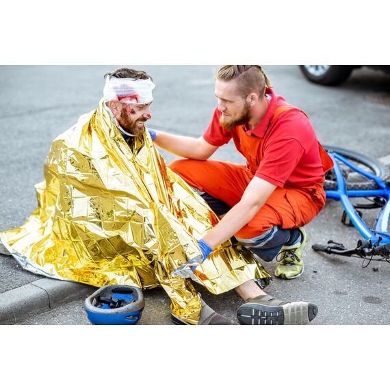 Tiga-Med 10x Rettungsdecke | 10 Stück | für Erste Hilfe, Auto, Notfall, Camping, Survial, Deko | Gold/Silber | 210x160cm | Rettungsfolie CE
