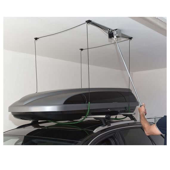 GEIGER ANTRIEBSTECHNIK Auto Kfz Dachboxenlift Dachboxlift Dachbox Dachboxen Deckenlift Garagenlift Carportlift Dachboxenhalter Deckenhalter mit Kurbel bis 100kg Traglast