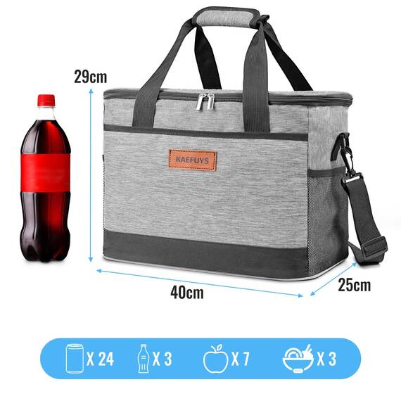 KAEFUYS Kühltasche Faltbar 33L+12h Kühlung Groß Kühlbox Thermoisoliert Lunch Tasche Einkaufskörbe Wasserdicht Schmutzabweisend für Familie Büro Auto Camping Picknick Barbecue Reisen Einkaufen