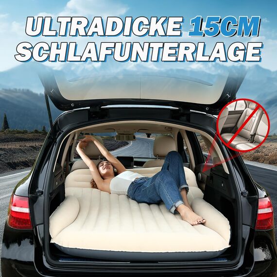 Ciremiv Auto Matratze mit dem Umfassendsten Camping Schlafzubehör | Auslaufsichere, Bequeme, Langlebige Auto Luftmatratze | Luftbetten with Luftpumpe | für SUV Minivan MPV Road Trip Dachzelt