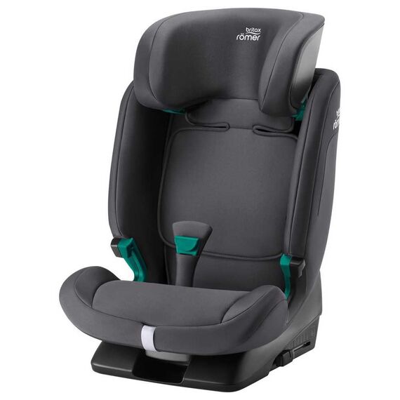 BRITAX RÖMER Kindersitz EVOLVAFIX, mit ISOFIX, für Kinder von 76-150 cm (i-Size), 15 Monate - 12 Jahre, Midnight Grey
