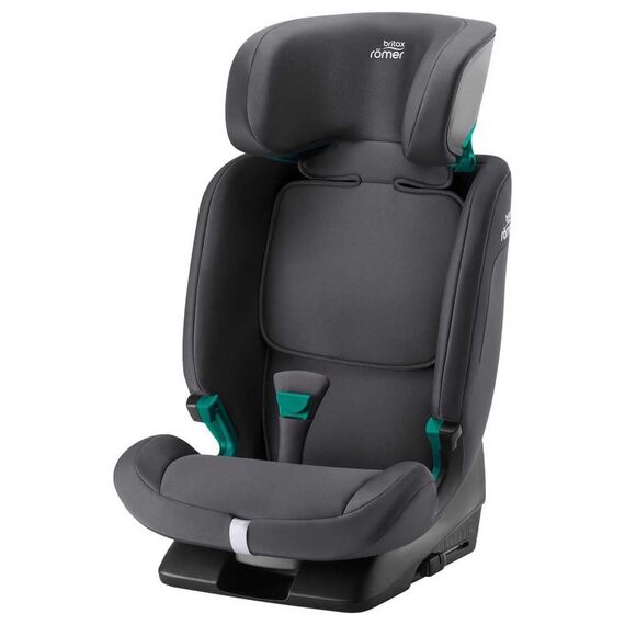 BRITAX RÖMER Kindersitz EVOLVAFIX, mit ISOFIX, für Kinder von 76-150 cm (i-Size), 15 Monate - 12 Jahre, Midnight Grey