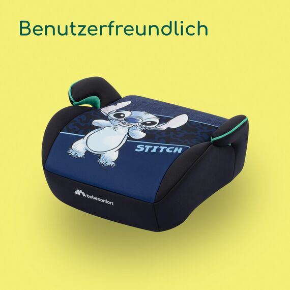 Bebeconfort Disney Manga i-Safe, Kindersitzerhöhung, Folgekindersitz Stitch Disney, 6–12 Jahre, 128–150 cm, 22-36 kg, Leicht, Einfache Gurtinstallation, Vollständig gepolstert, Authentic Stitch