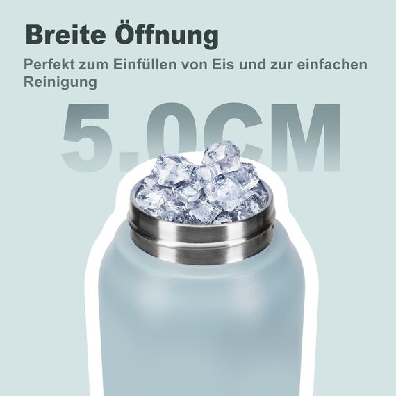 UZSPACE Thermosflasche Kinder 700ml, Isolierte Edelstahl Trinkflasche mit 1-Klick-Öffnung, 100% Auslaufsicher, Sport Wasserflasche für Schule Fitness Gym Outdoor, Nebelblau