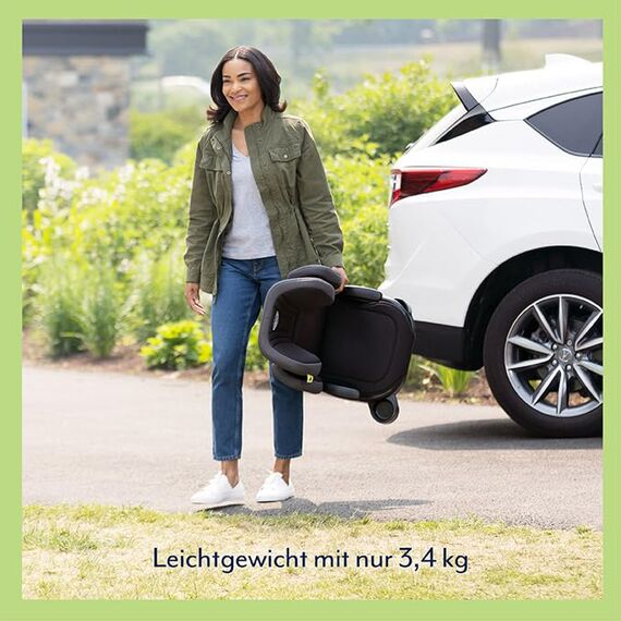 Graco Junior Maxi™ i-Size R129 Kindersitz, ca. 3,5 bis 12 Jahre (100 bis 150 cm), Kindersitzerhöhung, Armlehnen und Kopfstütze höhenverstellbar, leicht, mit Getränkehalter, schwarz, Midnight