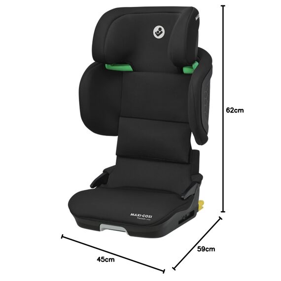 Maxi-Cosi Tanza i-Size, Klappbarer Kindersitz, 3,5-12 Jahren, 100–150 cm, 10 Kopfstützenpositionen, Tragbarer Reiseautositz, G-CELL Seitenaufprallschutz, Umweltfreundliche Produktion, Full Black