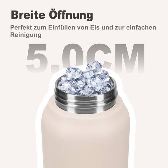UZSPACE Thermosflasche Kinder 700ml, Isolierte Edelstahl Trinkflasche mit 1-Klick-Öffnung, 100% Auslaufsicher, Sport Wasserflasche für Schule Fitness Gym Outdoor, Frostweiß