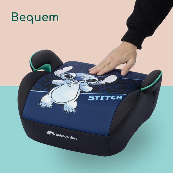 Bebeconfort Disney Manga i-Safe, Kindersitzerhöhung, Folgekindersitz Stitch Disney, 6–12 Jahre, 128–150 cm, 22-36 kg, Leicht, Einfache Gurtinstallation, Vollständig gepolstert, Authentic Stitch