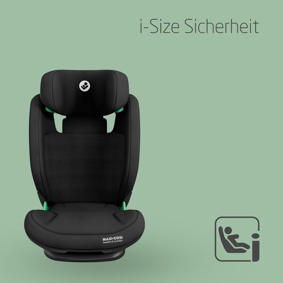 Maxi-Cosi RodiFix S Comfort i-Size, atmungsaktive bequeme Stoffe, verstellbarer Kindersitz, 3,5–12 Jahren (100–150 cm), 3-fach verstellbar, G-Cell Schutz, AirProtect, Authentic Black