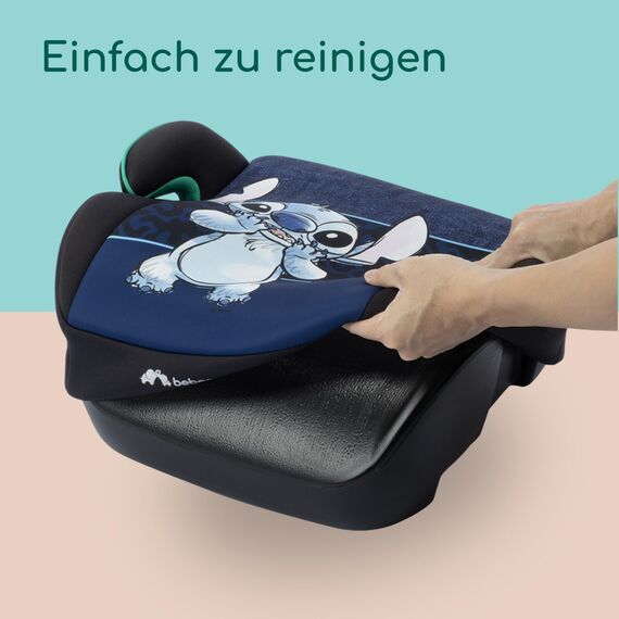 Bebeconfort Disney Manga i-Safe, Kindersitzerhöhung, Folgekindersitz Stitch Disney, 6–12 Jahre, 128–150 cm, 22-36 kg, Leicht, Einfache Gurtinstallation, Vollständig gepolstert, Authentic Stitch