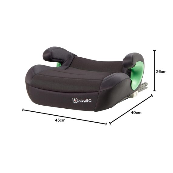 babyGO Sitzerhöhung Bursa III nach neuer I-Size Norm - Kindersitzerhöhung mit verstellbarem Isofix - Kindersitz/Autositz für Kinder Schwarz (135-150)