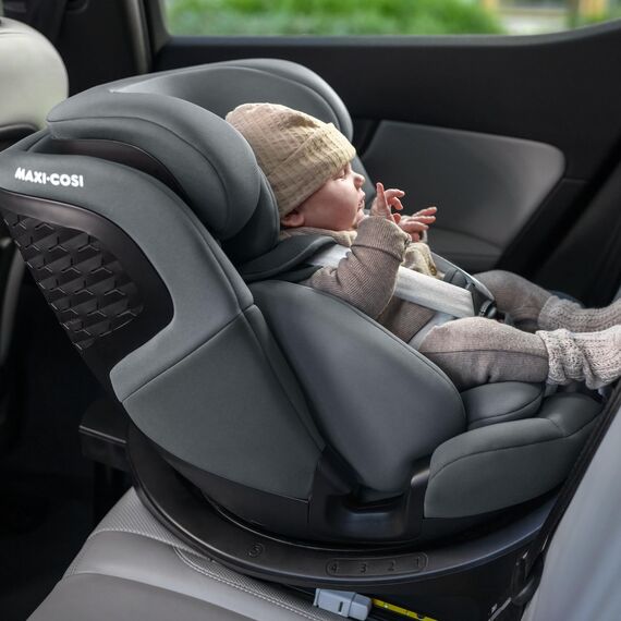 Maxi-Cosi Emerald 360 S i-Size, Autositz 360 Grad drehbar, 0–12 Jahre (40–150 cm), Auto Kindersitz, Baby Autositz, FlexiSpin-Drehung, 4 Liegepositionen, G-CELL Seitenaufprallschutz, Tonal Black