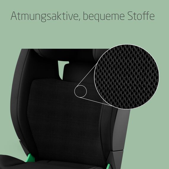 Maxi-Cosi RodiFix S Comfort i-Size, atmungsaktive bequeme Stoffe, verstellbarer Kindersitz, 3,5–12 Jahren (100–150 cm), 3-fach verstellbar, G-Cell Schutz, AirProtect, Authentic Black