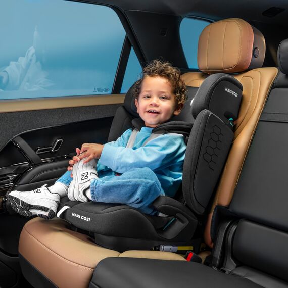 Maxi-Cosi Nomad XL Plus, Mitwachsender Kindersitz 9-36kg, 15 Monate - 12 Jahre, 76-150cm, Klappbarer Kinderautositz, Ultrakompakt & Leicht, G-CELL Seitenaufprallschutz, Reisetasche, Authentic Black