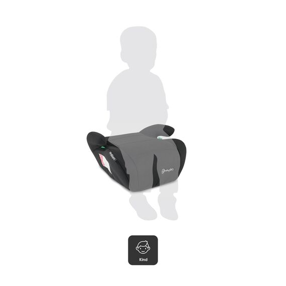 babyGO Sitzerhöhung Booster nach neuer I-Size Norm - Kindersitzerhöhung - Kindersitz/Autositz für Kinder (125-150 cm) Schwarz