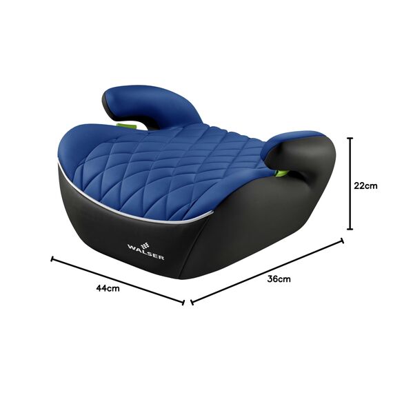 WALSER Premium Kinder Sitzerhöhung Auto, Qualitätssieger Sehr Gut* Kindersitz Auto 125-150 cm, Kindersitzerhöhung Auto Andy neueste Norm 2024 ECE R 129, Sitzerhöhung Auto Kinder schmal schwarz/blau