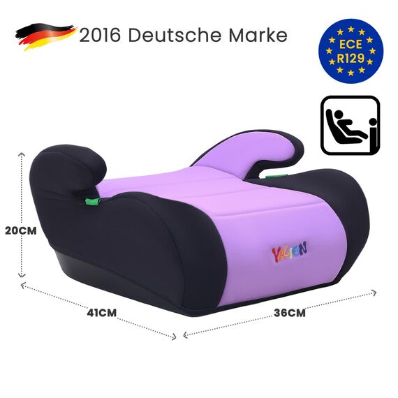 YALION Kindersitzerhöhung Sitzerhöhung Auto Kinder Kinderautositze Sitzerhöhungen- Kindersitz/Autositz für Kinder (Lila-A1)