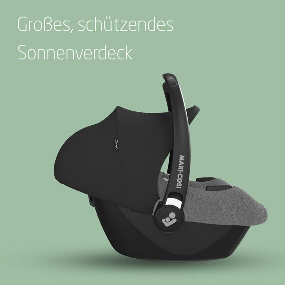 Maxi-Cosi CabrioFix i-Size, Babyschale, 0–12 Monate, max. 12 kg, leichter i-Size Kindersitz (3,2 kg), Sonnenverdeck, gepolsterter Sitz, für viele Maxi-Cosi Kinderwagen, Select Grey
