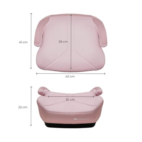 Kinderkraft I-BOOST 2 I-SIZE, Autositz, 125-150 cm, Babyschale, Sitzerhöhung für 6 bis 12 Jahre, einfache Montage, ergonomische Haltung, extra Schaumstoff, Rosa