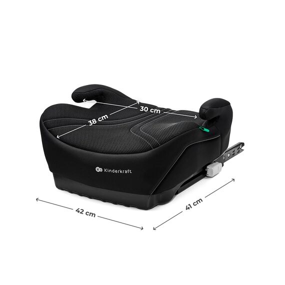 Kinderkraft I-BOOST 2 PRO, Sitz für Kinder von 125-150cm und im Alter von 6-12 Jahren, Isofix-Montage, sehr leicht (2,36 kg), ergonomische Armlehnen, abziehbarer Bezug, Schwarz