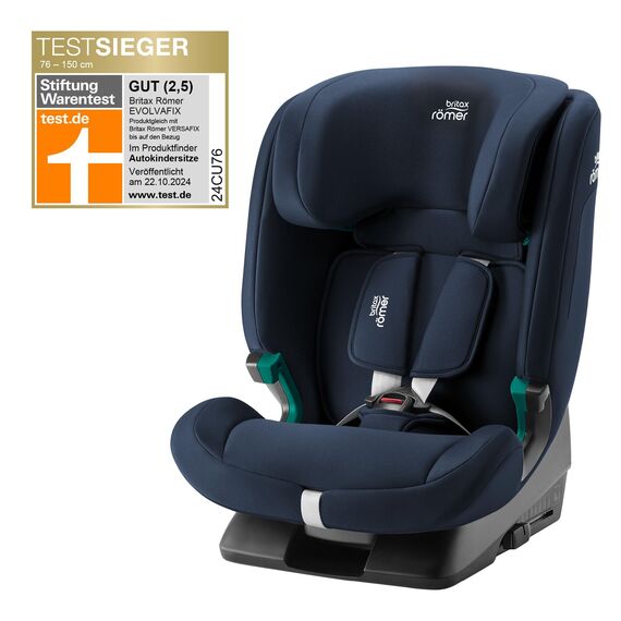 BRITAX RÖMER Kindersitz EVOLVAFIX, mit ISOFIX, für Kinder von 76-150 cm (i-Size), 15 Monate - 12 Jahre, Night Blue