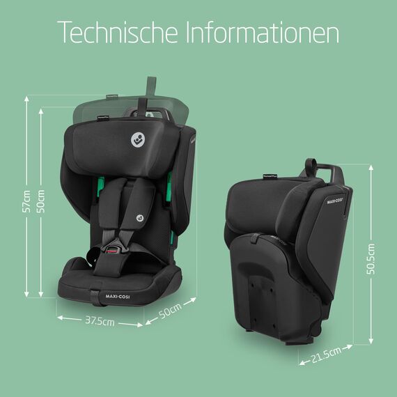Maxi-Cosi Nomad Plus, Klappbarer Kindersitz, 15 Monate - 4 Jahre, 76 - 105 cm, Tragbarer Reiseautositz, Superkompakt & Leicht, Seitenaufprallschutz, Passt in Jedes Auto, Reisetasche, Authentic Black