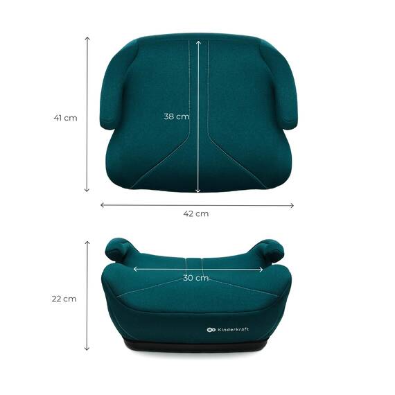 Kinderkraft I-BOOST 2 I-SIZE, Autositz, 125-150 cm, Babyschale, Sitzerhöhung für 6 bis 12 Jahre, einfache Montage, ergonomische Haltung, extra Schaumstoff, Grün