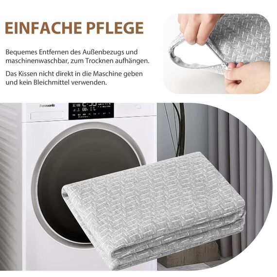 PEUJEW Reisekissen Memory Foam Kissen, Camping Kissen Kleines Kissen 40x30x12 cm, Reisekopfkissen mit Wasserdichter Packsack, Ideal für Flugzeug, Auto und Camping (S, Hellgrau)