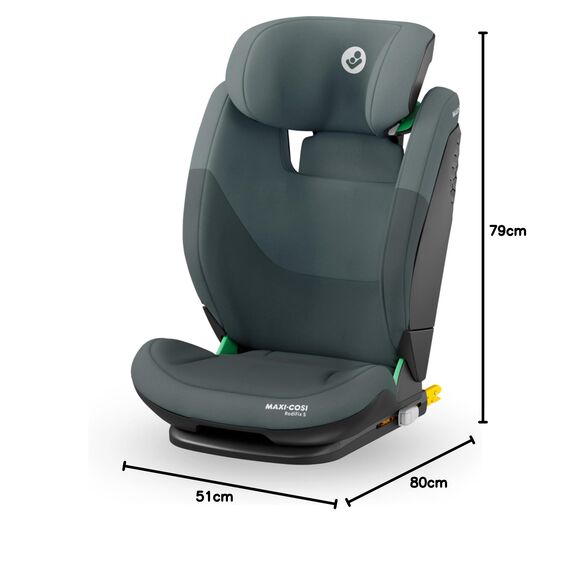 Maxi-Cosi RodiFix S i-Size Kindersitz, 100–150 cm, 3,5–12 Jahre, Autositz Kinder, 3 Liegepositionen, Verstellbare Höhe/Breite, G-CELL Side Impact Protection, AirProtect, Tonal Graphite