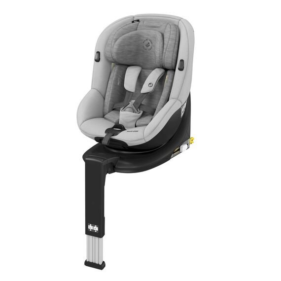 Maxi-Cosi Mica, 360° drehbarer i-Size Kindersitz inkl. ISOFIX Basis, Gruppe 0+/1 Autositz (bis ca. 105 cm / 18 kg), G-CELL Seitenschutz, nutzbar ab der Geburt bis ca. 4 Jahre, Authentic Grey