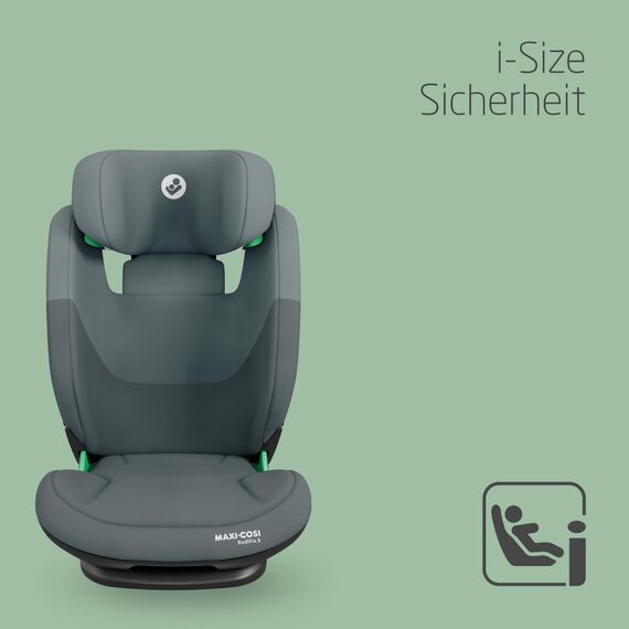 Maxi-Cosi RodiFix S i-Size Kindersitz, 100–150 cm, 3,5–12 Jahre, Autositz Kinder, 3 Liegepositionen, Verstellbare Höhe/Breite, G-CELL Side Impact Protection, AirProtect, Tonal Graphite