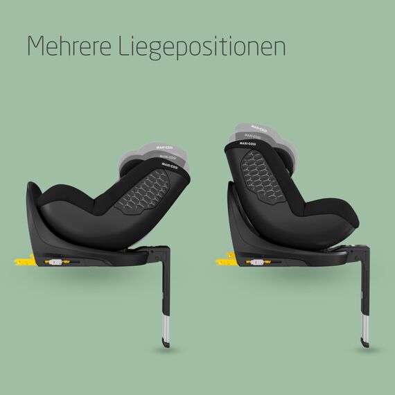 Maxi-Cosi Mica 360 S Comfort, atmungsaktive Stoffe, Autositz 360 Grad drehbar, 0–4 Jahre (40–105 cm), FlexiSpin Drehung, 5 Liegepositionen, G-CELL Schutz, Easy-in Gurthaken, Authentic Black