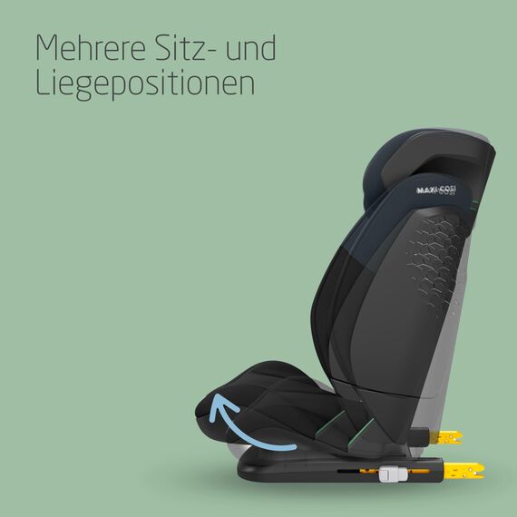 Maxi-Cosi RodiFix S i-Size Kindersitz, 100–150 cm, 3,5–12 Jahre, Autositz Kinder, 3 Liegepositionen, Verstellbare Höhe/Breite, G-CELL Side Impact Protection, AirProtect, Tonal Black