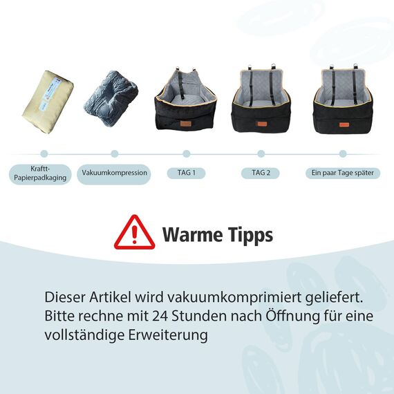 Hunde Autositz für kleine bis mittlere Hunde, Waschbarer hundesitz Auto mit Aufbewahrungstaschen, Ansteckbare Leine,verdickter Hundeautositz Sitzerhöhung Hundebett Auto für Rückbank Vordersitz