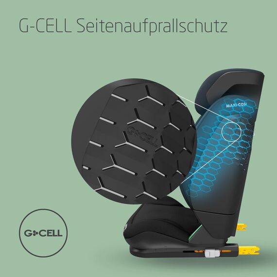 Maxi-Cosi RodiFix S i-Size Kindersitz, 100–150 cm, 3,5–12 Jahre, Autositz Kinder, 3 Liegepositionen, Verstellbare Höhe/Breite, G-CELL Side Impact Protection, AirProtect, Tonal Black