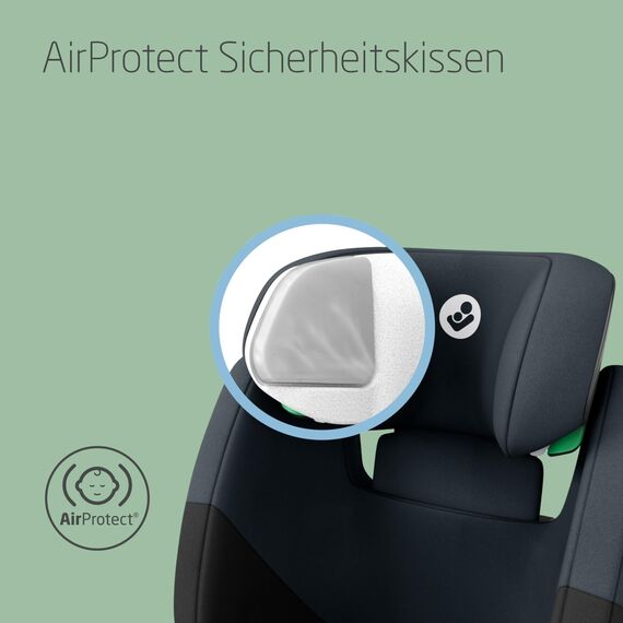 Maxi-Cosi RodiFix S i-Size Kindersitz, 100–150 cm, 3,5–12 Jahre, Autositz Kinder, 3 Liegepositionen, Verstellbare Höhe/Breite, G-CELL Side Impact Protection, AirProtect, Tonal Black