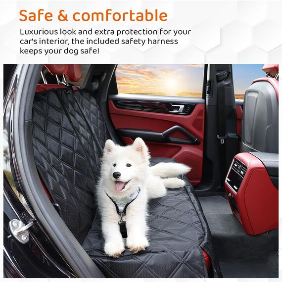 KYG Hundedecke Auto Rückbank, Wasserdicht Abnehmbarer Schutz, Hochwertiger auto Rücksitz Für Hunde, Isofix-kompatibel für die meisten Kleinwagen und Kompakt-SUVs Autositz Schoner Rückbank 128x58x45 cm